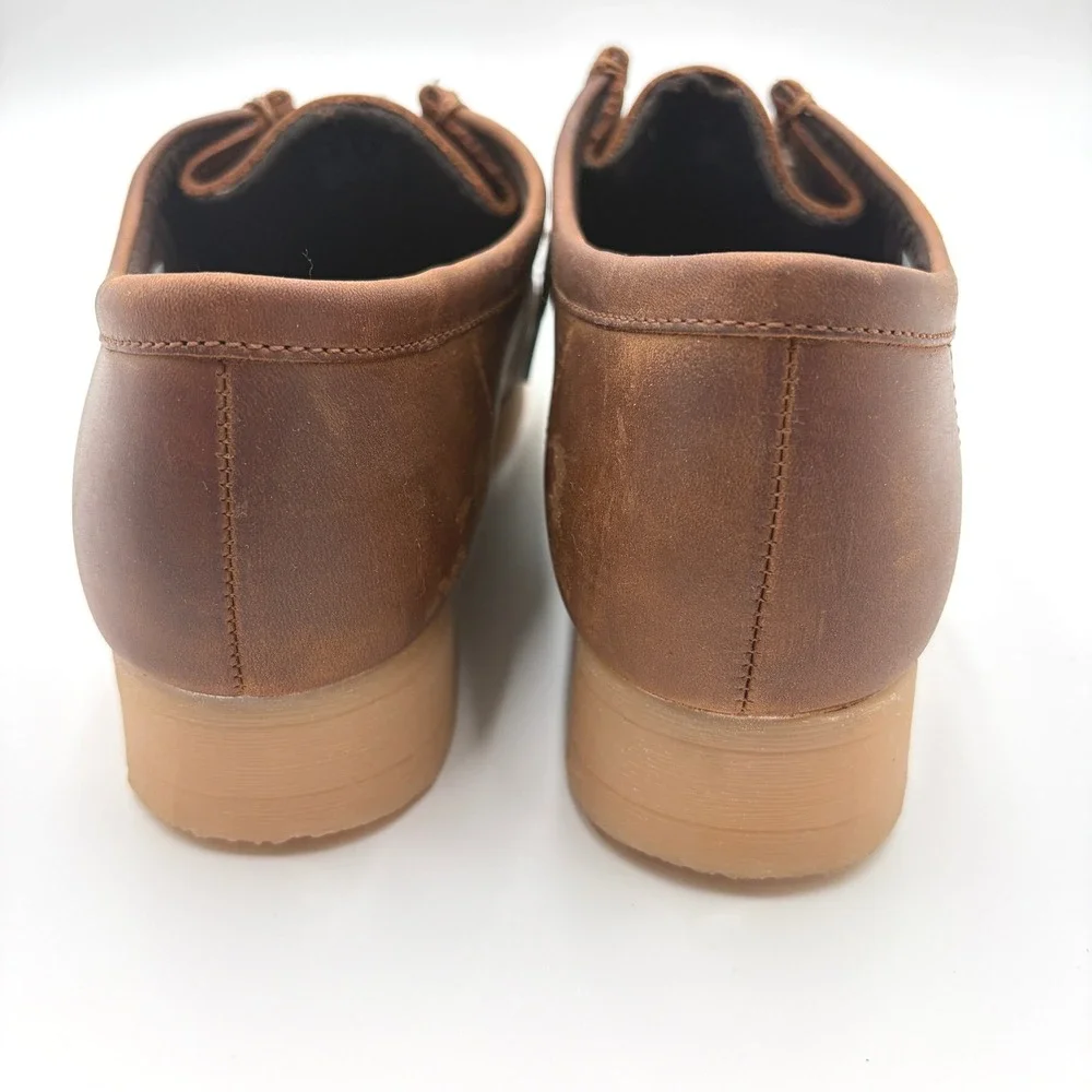 Clarks Collection Padmora Brown Leather Moc Toe Lace Up Oxford Shoes Womens 8.5